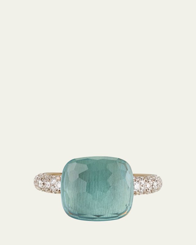 18K White Gold Nudo Maxi Sky Blue Topaz Diamond Ring
